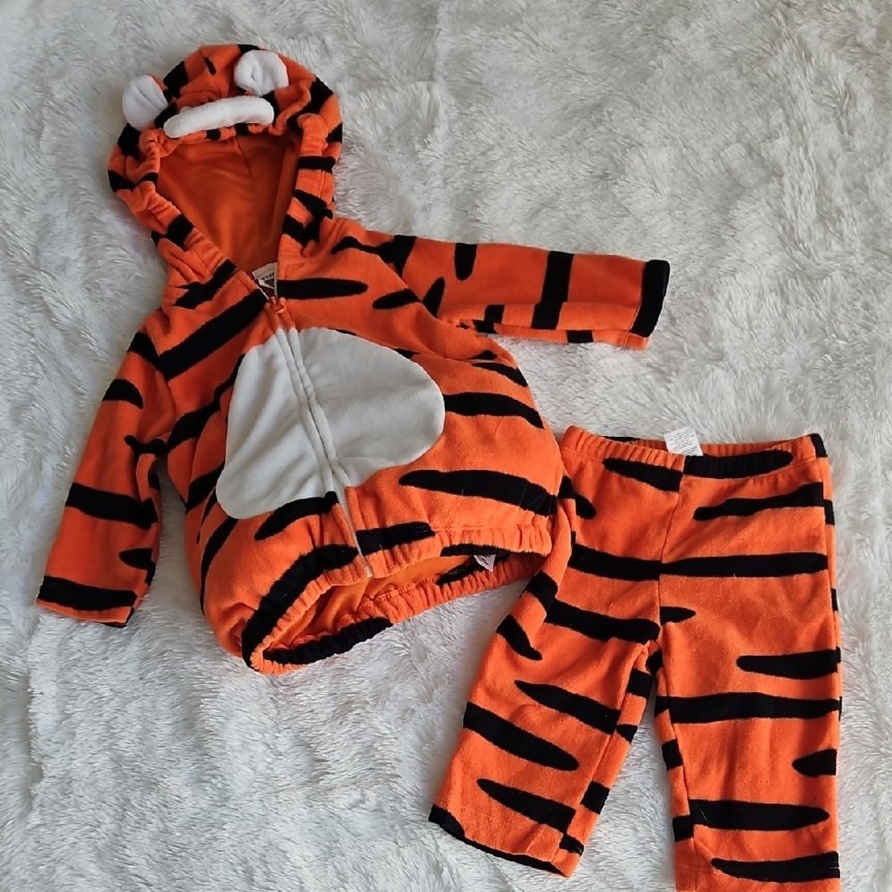 Orange Tiger Striped Baby Outfit